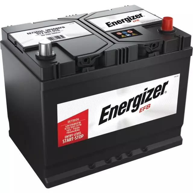 BATTERIE EE72D26 12V 72AH 760A EN + A DROITE EFB ENERGIZER