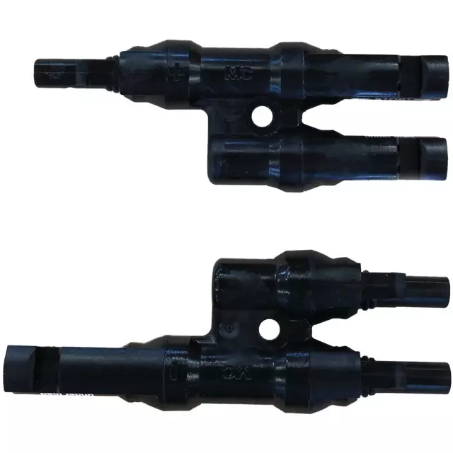 Paire de connecteurs MC4 doubles pour raccorder 2 panneaux solaires en parallèle