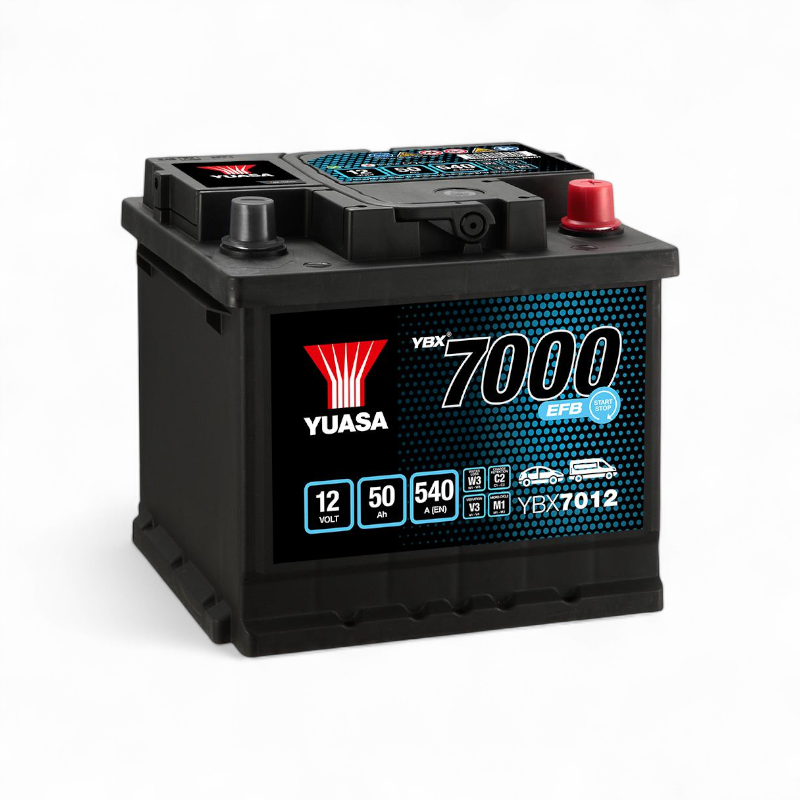 BATTERIE YUASA YBX7012 12V 50A 540A START AND STOP EFB